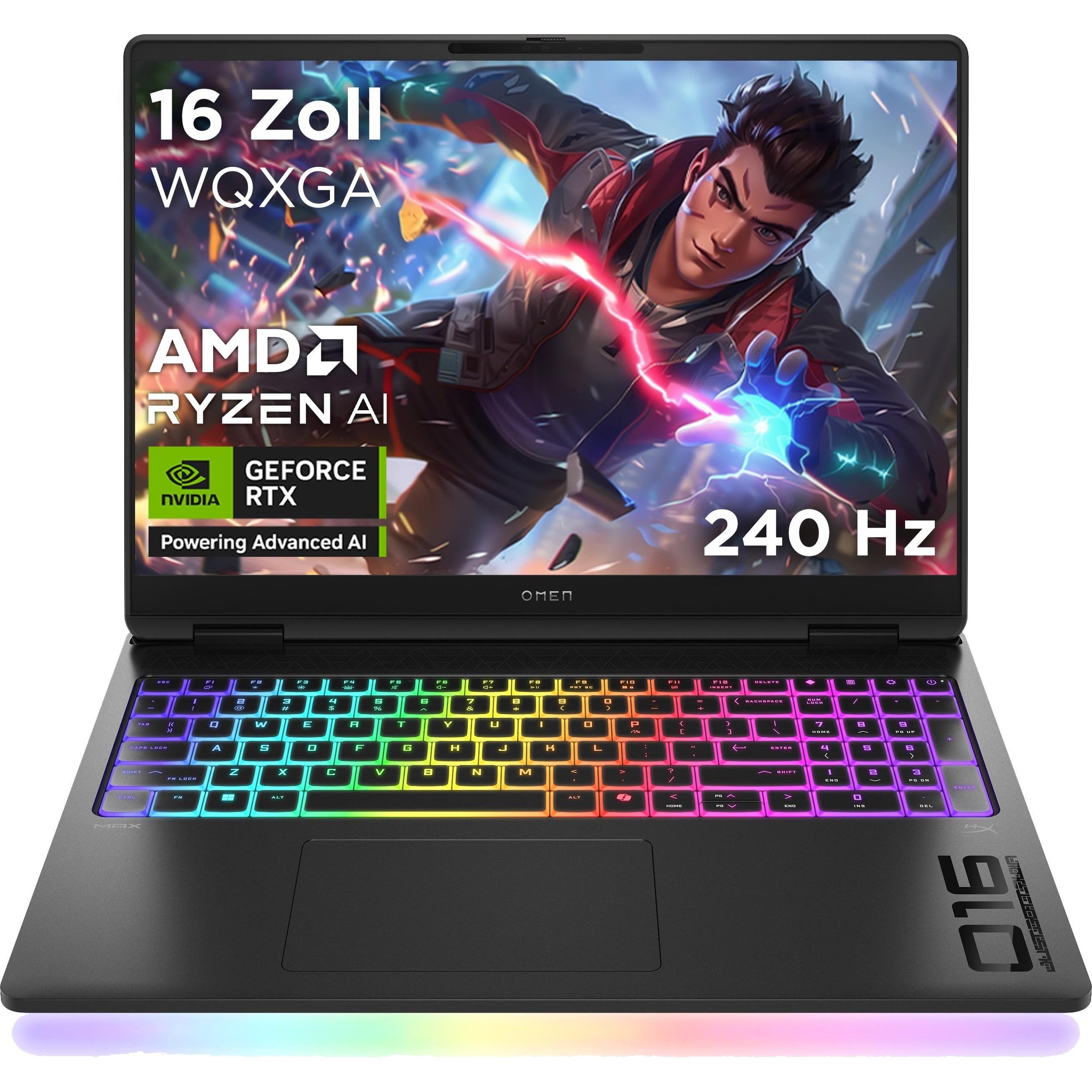 HP Omen Max 16-ak0073ng RTX 5070 Ti (16", 1000 GB, 32 GB, Deutschland, AMD Ryzen AI 7 350), Notebook