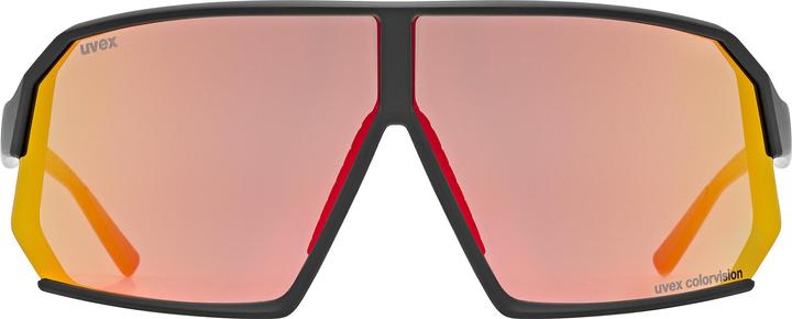 Uvex Sports sportstyle 237 CV (nero opaco (rosso)*, specchio colorvision rosso)