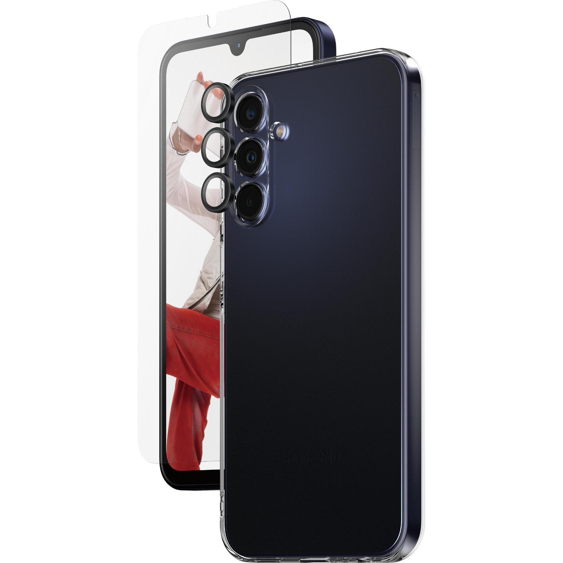 Safe Edge to Edge Glass + Case (1 Stück, Samsung Galaxy A14 5G, Samsung Galaxy A14), Smartphone Schutzfolie, Transparent