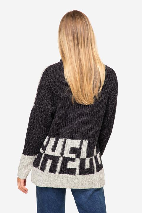 Produktbild Laurasøn Pullover, Colorblocking Wording SEA, zweifarbig, Rollkragen, Langarm (XL)