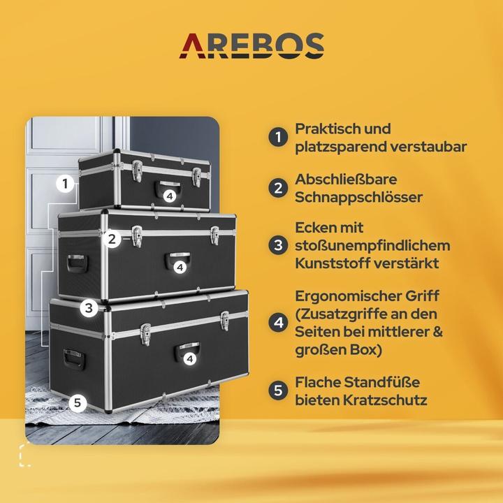 Produktbild Arebos Transportkoffer Set (36 cm, 100 l, 3x)