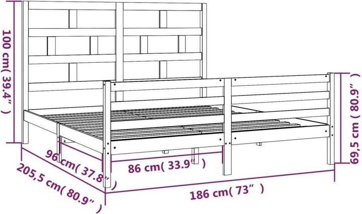 Image du produit vidaXL Bettrahmen (180 x 200 cm)