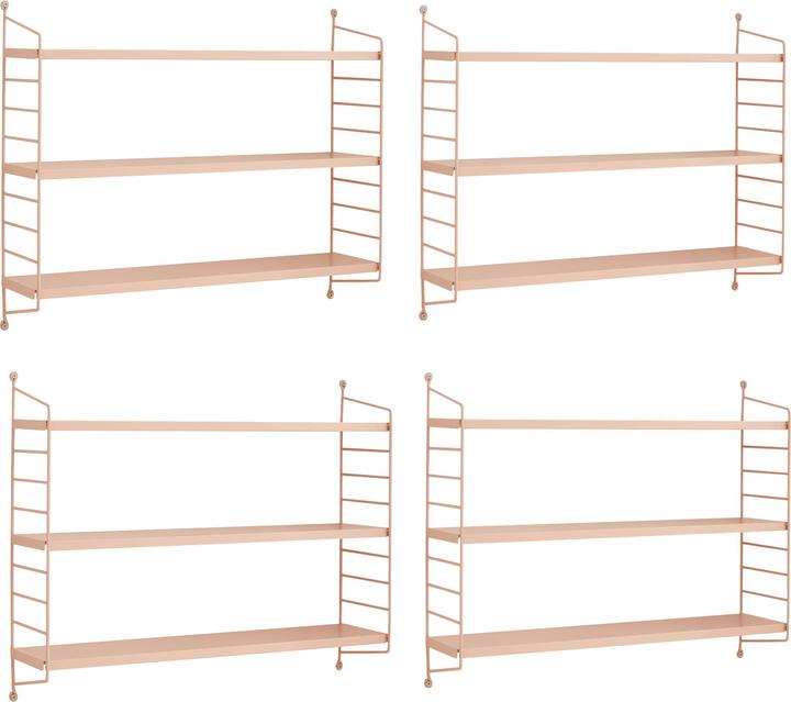 Actual product image En.Casa Modular wall shelf Strängnäs set of 4 salmon coloured