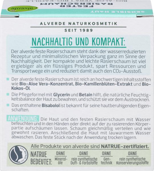 Immagine prodotto dm alverde Aloe vera organica solida, camomilla organica (50 ml, Schiuma da barba)