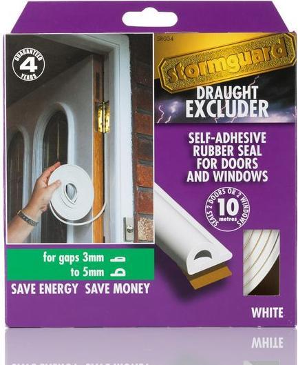 RS PRO Door seal, EPDM, white, w. 5.5mm, h. 9 mm, l. 10m