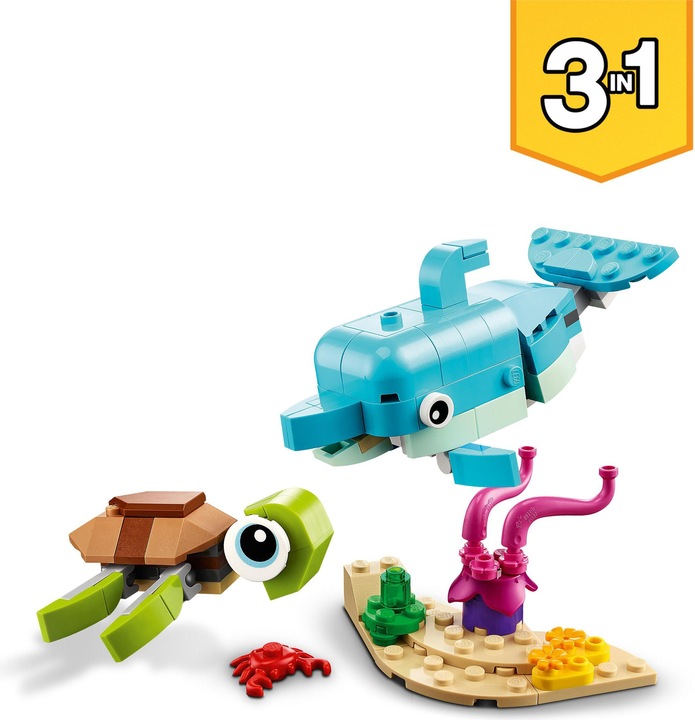 Produktbild LEGO Delfin und Schildkröte (31128, LEGO Creator 3-in-1)