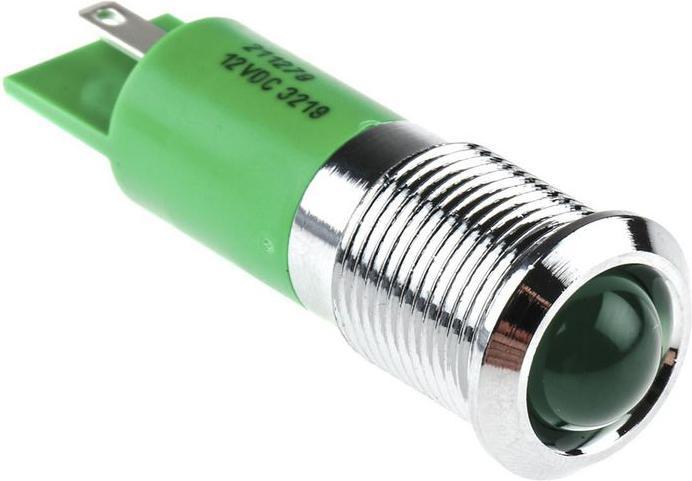 Produktbild RS PRO LED Einbau-Anzeige grün 14mm 12Vdc