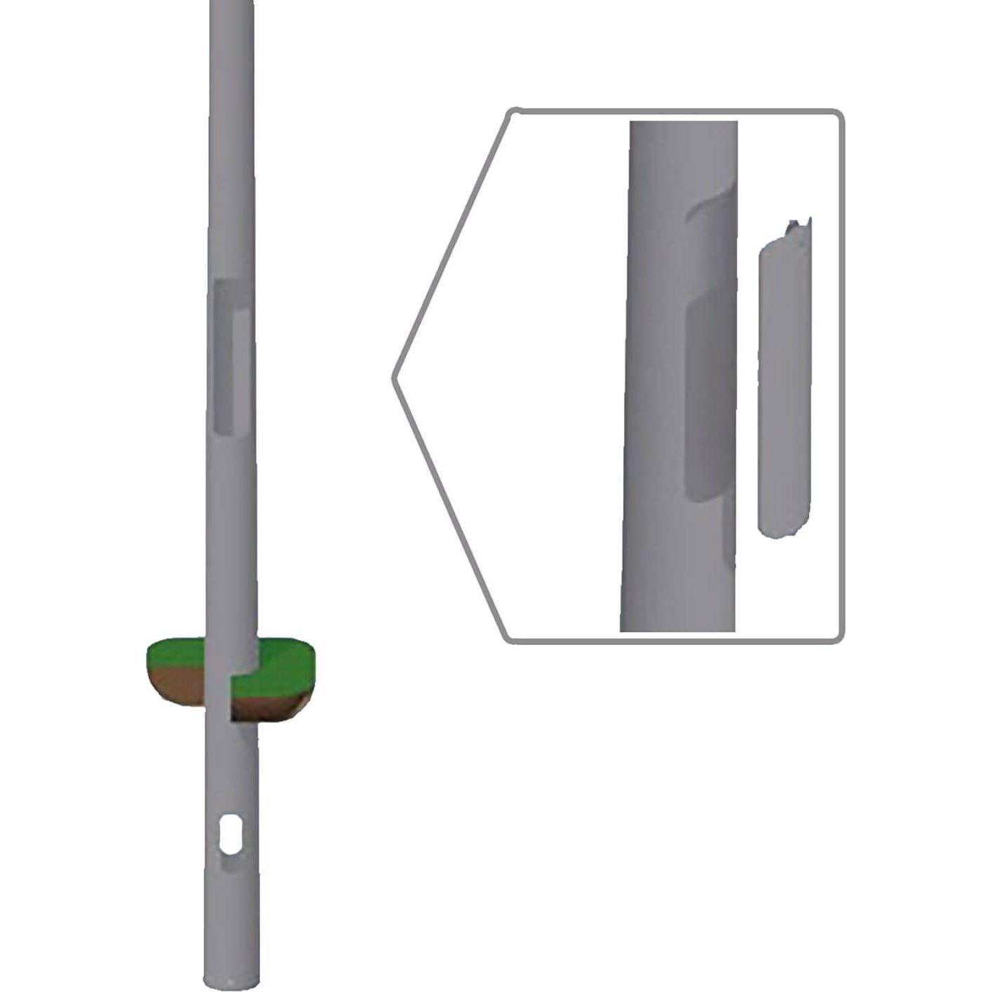 Isoled, Fassadenbeleuchtung, Flutlichtmast konisch mit Traverse für 3+2 Fluter, Stahl verzinkt, Höhe über Boden 15m