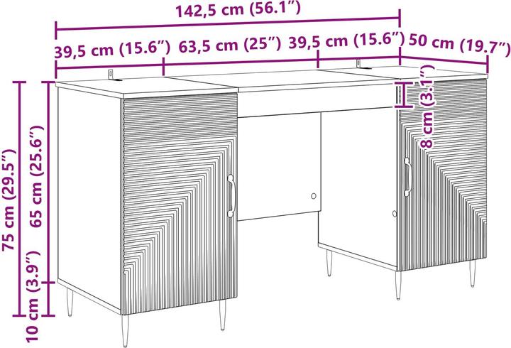 Produktbild vidaXL Schreibtisch (50 x 50 x 75 cm)