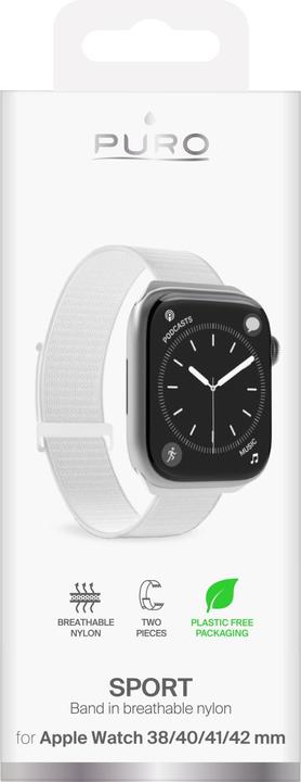 Produktbild Puro Nylon Sport - Pasek do Apple Watch 38/40/41 mm (Biały) (38 mm, 40 mm, 41 mm, Nylon)