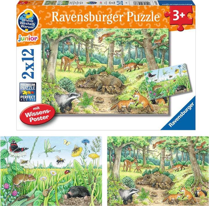 Produktbild Ravensburger Wieso? Weshalb? Warum? Tiere im Wald und auf der Wiese (12 Teile)