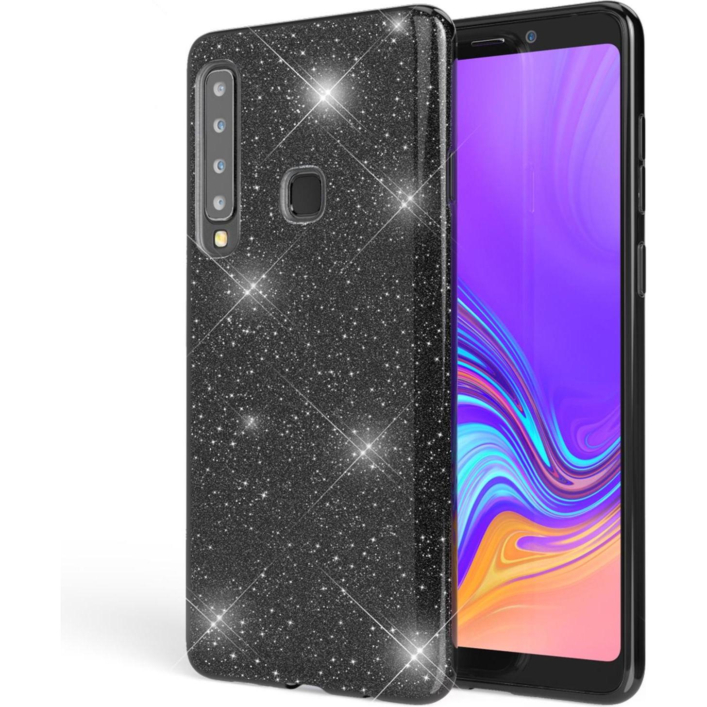 Nalia Glitzer Hülle (Samsung Galaxy A9 (2018)), Smartphone Hülle, Schwarz