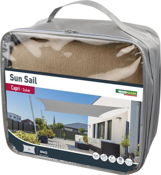 Produktbild Windhager SunSail Capri Rechteck 3x4m, schilf 225g/m2 (300 x 400 cm)