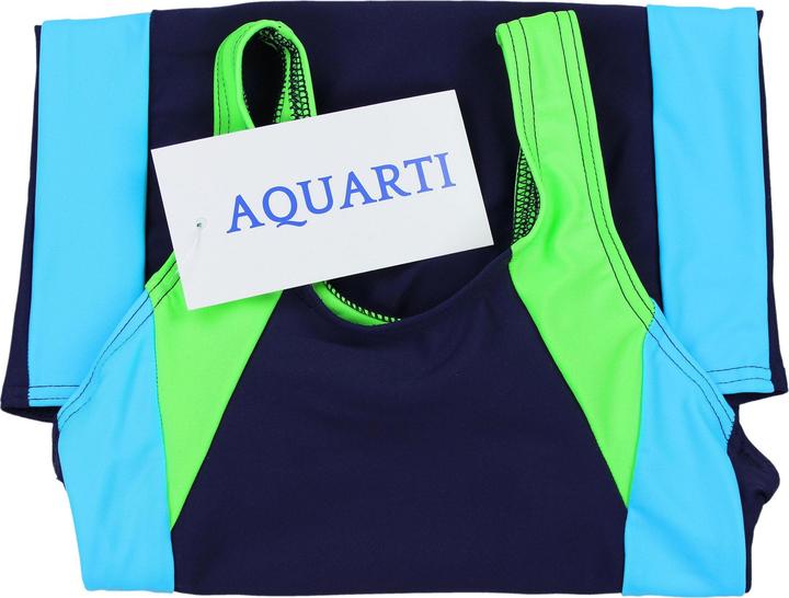 Produktbild Aquarti Mädchen Badeanzug mit Bein Ringerrücken – Sport Badeanzug mit Racerback, Chlorresistent (170)