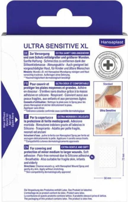 Produktbild Hansaplast Ultra Sensitive XL (5x)