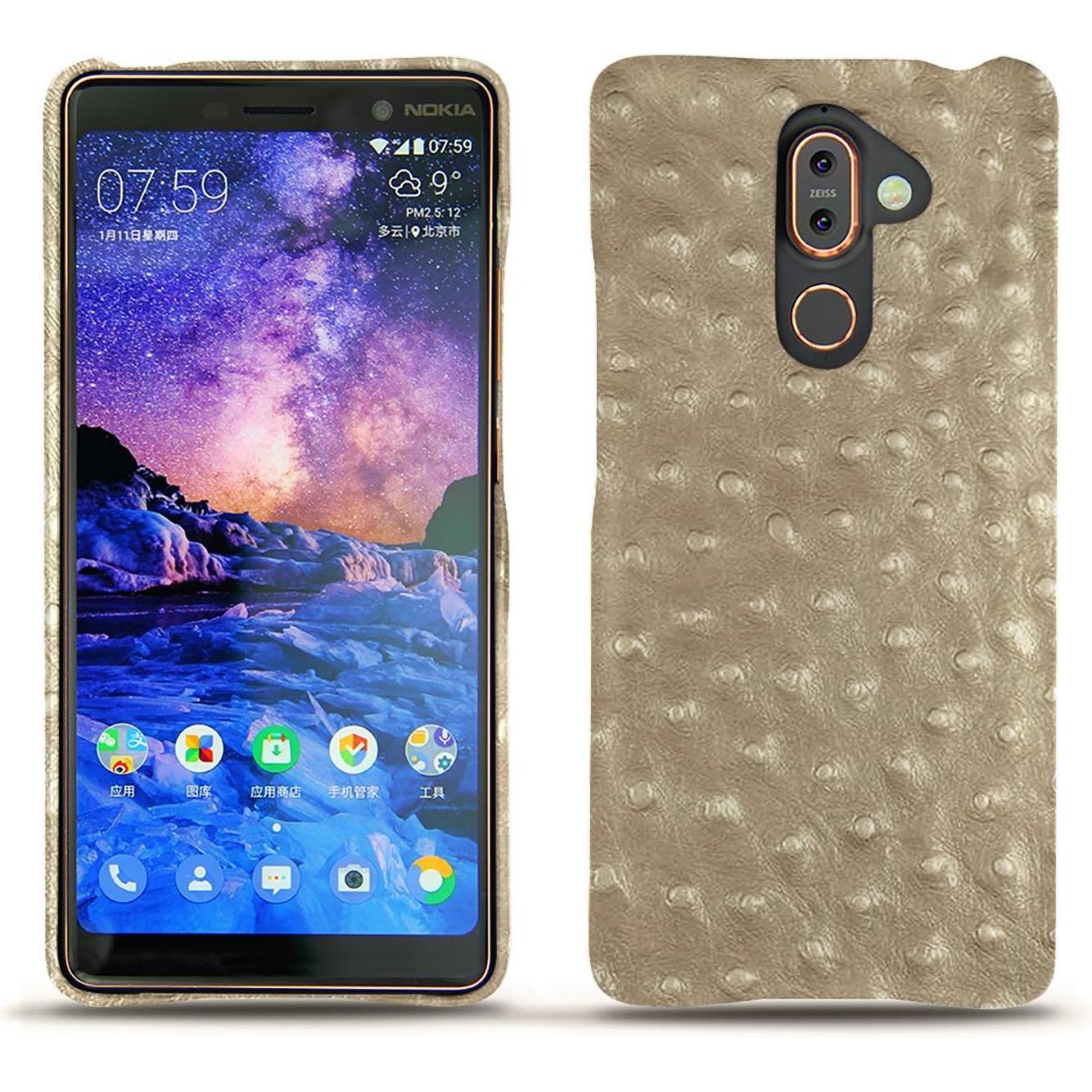 Noreve Lederschutzhülle (Apple iPhone 7 Plus), Smartphone Hülle, Beige