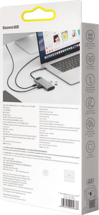 Produktbild Baseus Metal Gelam Series (USB-C, 5 Ports)