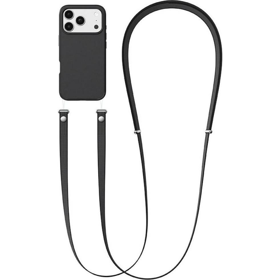 Usams Phone lanyard ZB360 1.08–2.08m black, Cordino per smartphone, Nero