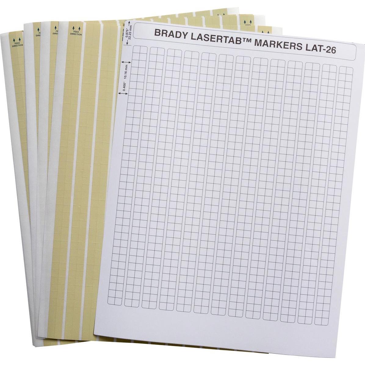 Thumbnail - Brady, Etiketten, LAT-26-652-10, Polyimid, matt, Beige, 6.35 x 6.35 mm, dauerhaft klebend, US-Letter, 26-bahni