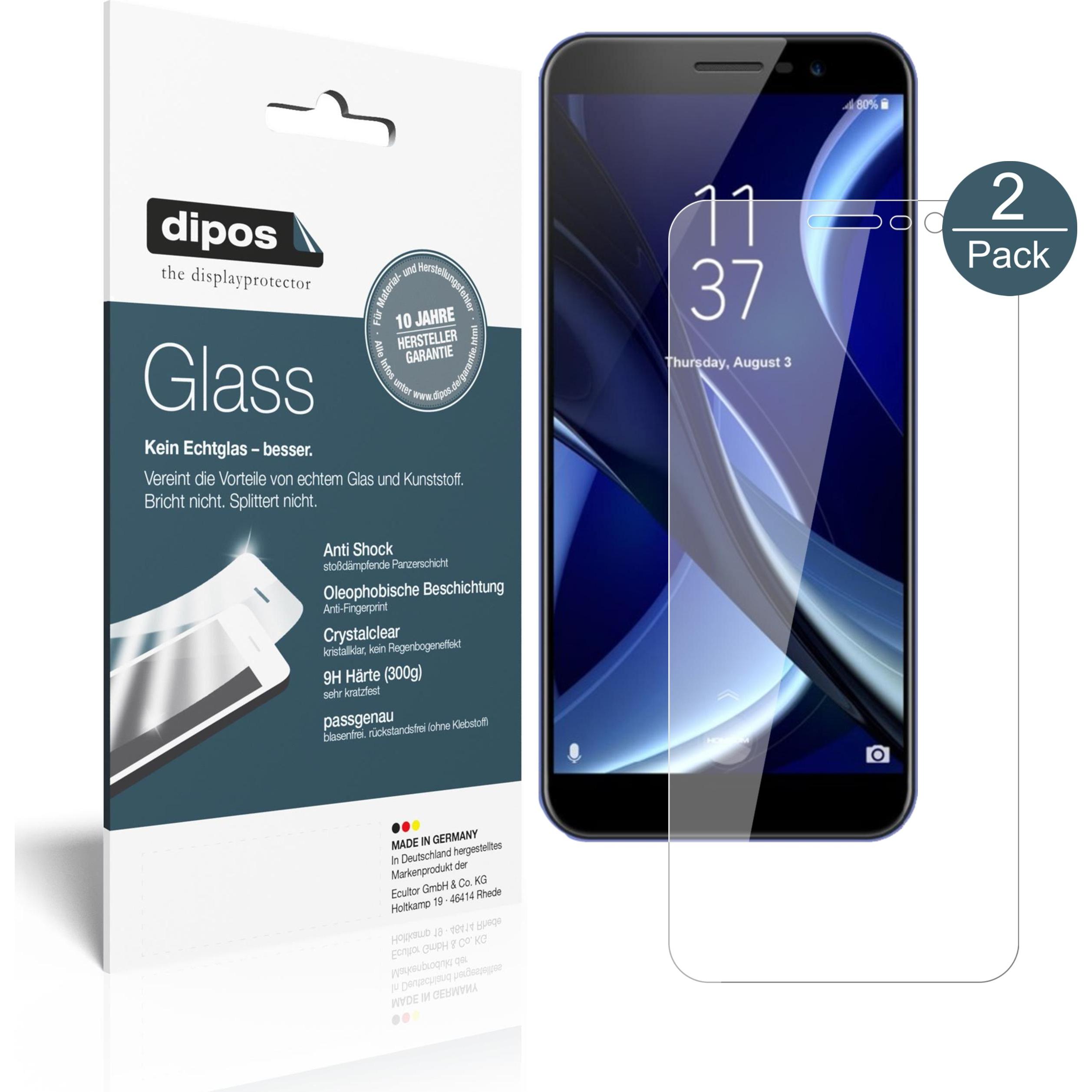 Dipos Displayschutz Anti-Shock (2 Stück, Homtom S16), Smartphone Schutzfolie, Transparent