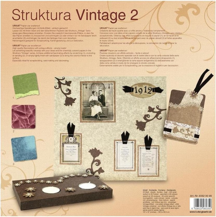 Image du produit Ursus Carton photo structure lin (220 g/m², 20 x)