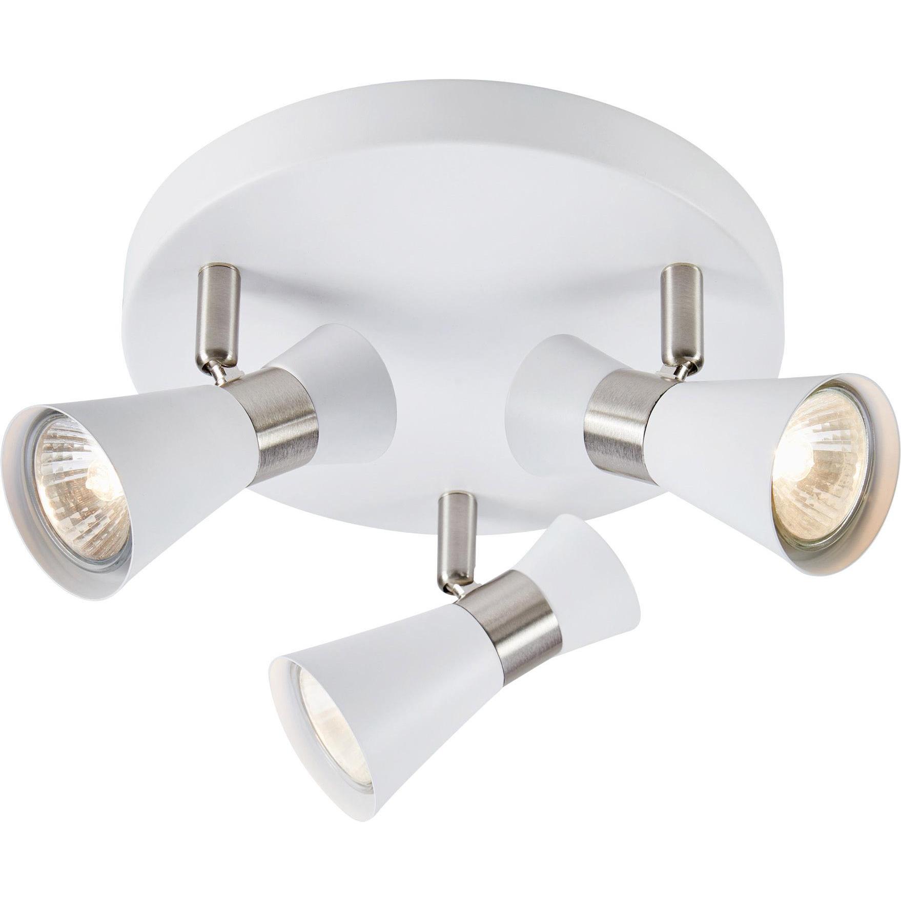 Markslöjd, Applique + Plafoniera, FOLIE Ceiling Round 3L White/Satin Nickel