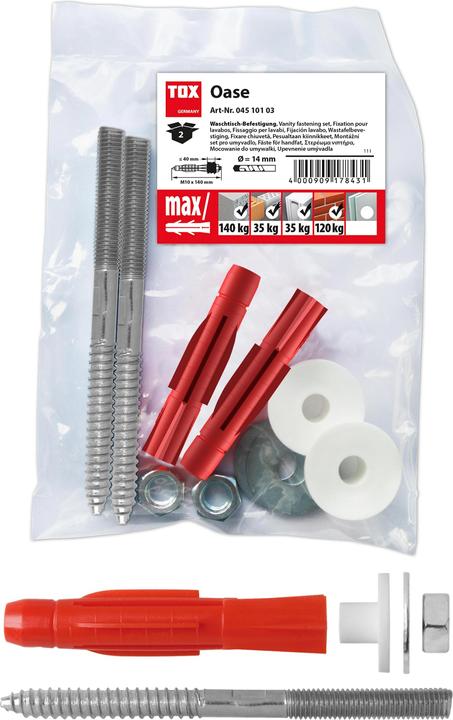 Produktbild Tox Waschtischbefestigung Oase (2 Stk.)