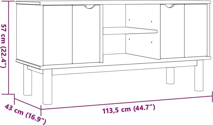 Produktbild vidaXL TV-Ständer (113.50 x 43 x 57 cm)