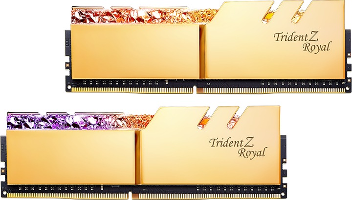 Produktbild G.Skill Trident Z Royal Gold 16GB DDR4 3600-14 K2 F4-3600C14D-16GTRGA (2 x 8GB, 3600 MHz, DDR4-RAM, DIMM)