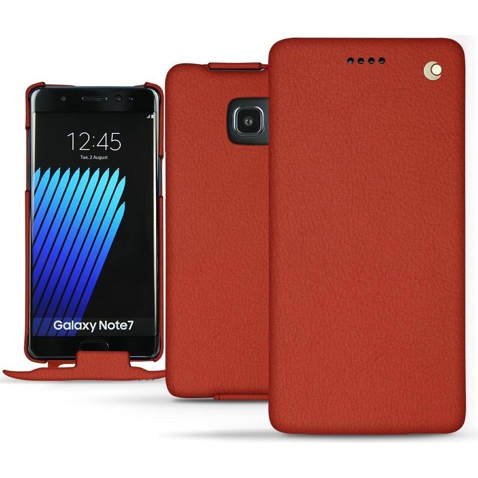 Noreve Lederschutzhülle vertikal (Samsung Galaxy Note 7), Smartphone Hülle, Orange