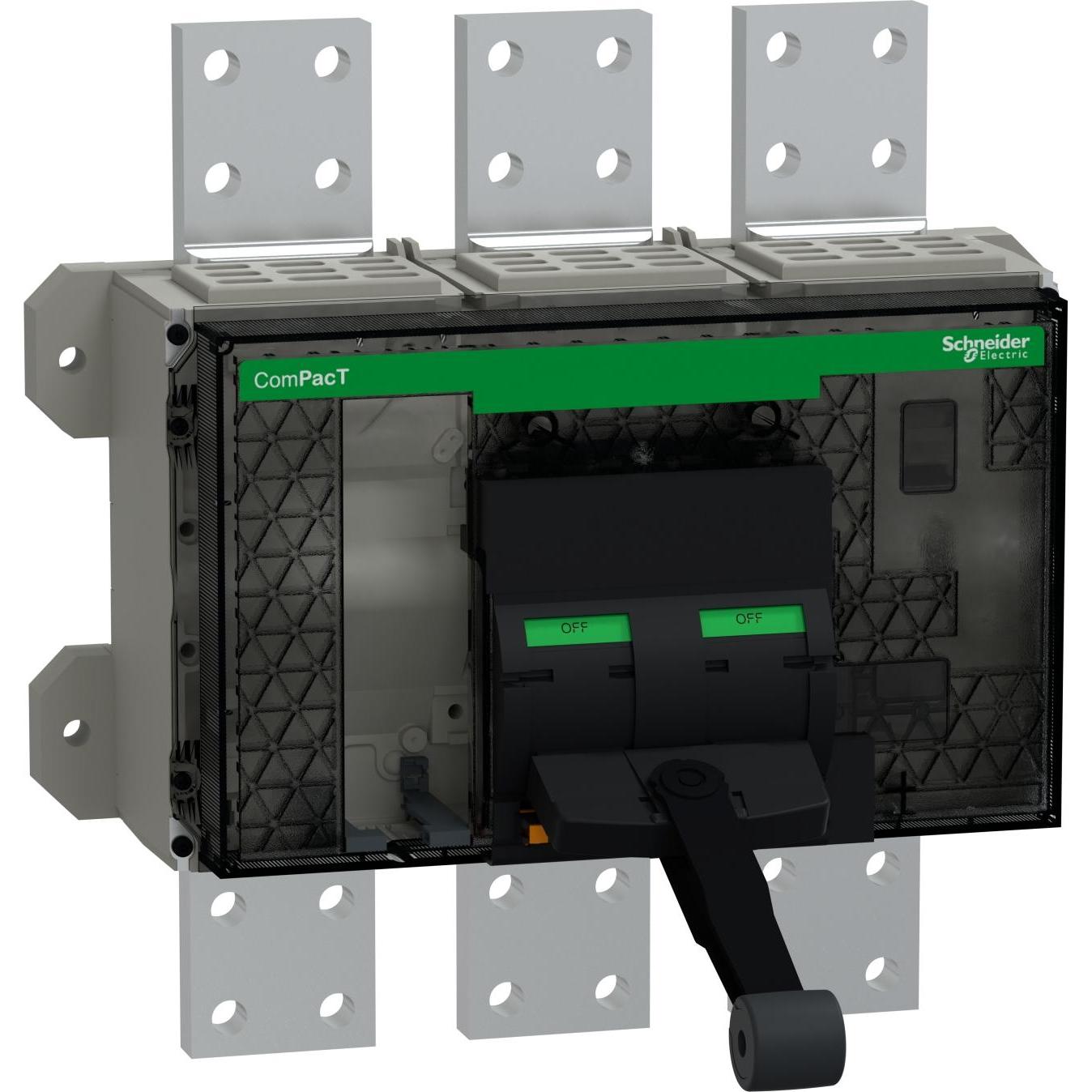 Schneider, Systemstromversorgung, Lasttrennschalter ComPacT NS1600b NA, 3P, 1.600 A / 690 V AC, Kipphebel C16BS3FM (4-Po...