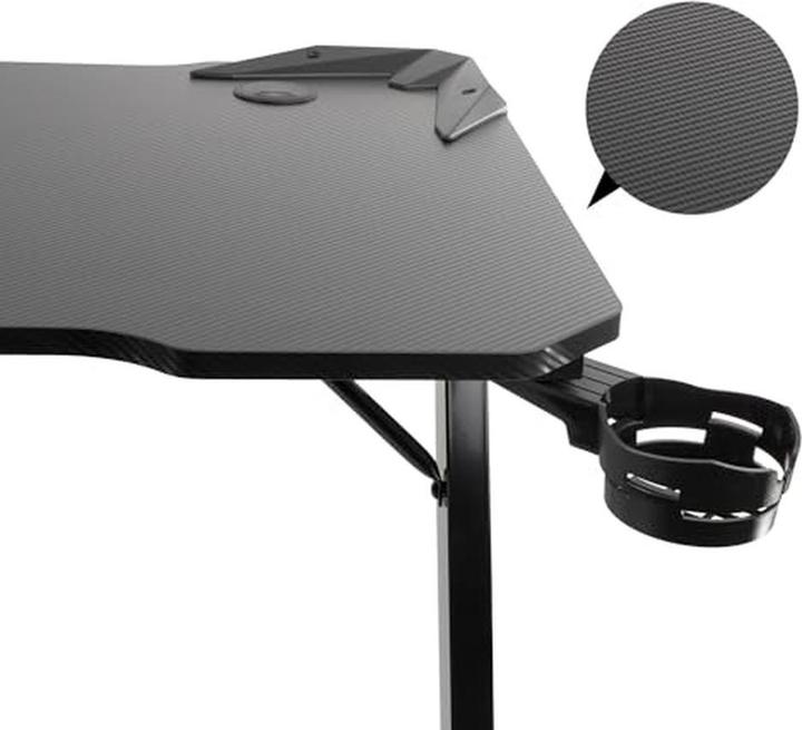 Actual product image NanoRS Gaming desk black large 150kg max height 750mm 110x60x1 5cm Cup and headphone holder