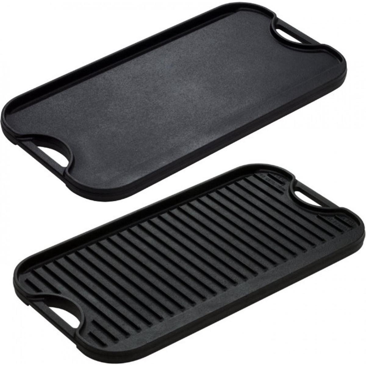 Lodge, Piastra BBQ, Logic dubbelzijdige grillplaat 50,8 x 26,5 cm gietijzer zwart