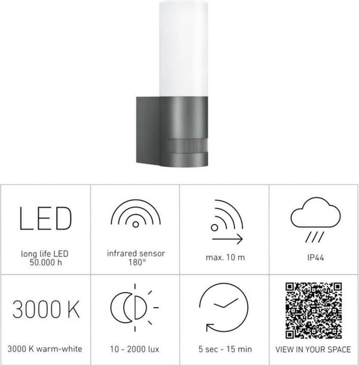 Actual product image Steinel LED Sensorleuchte L 606 (600 lm, IP44)