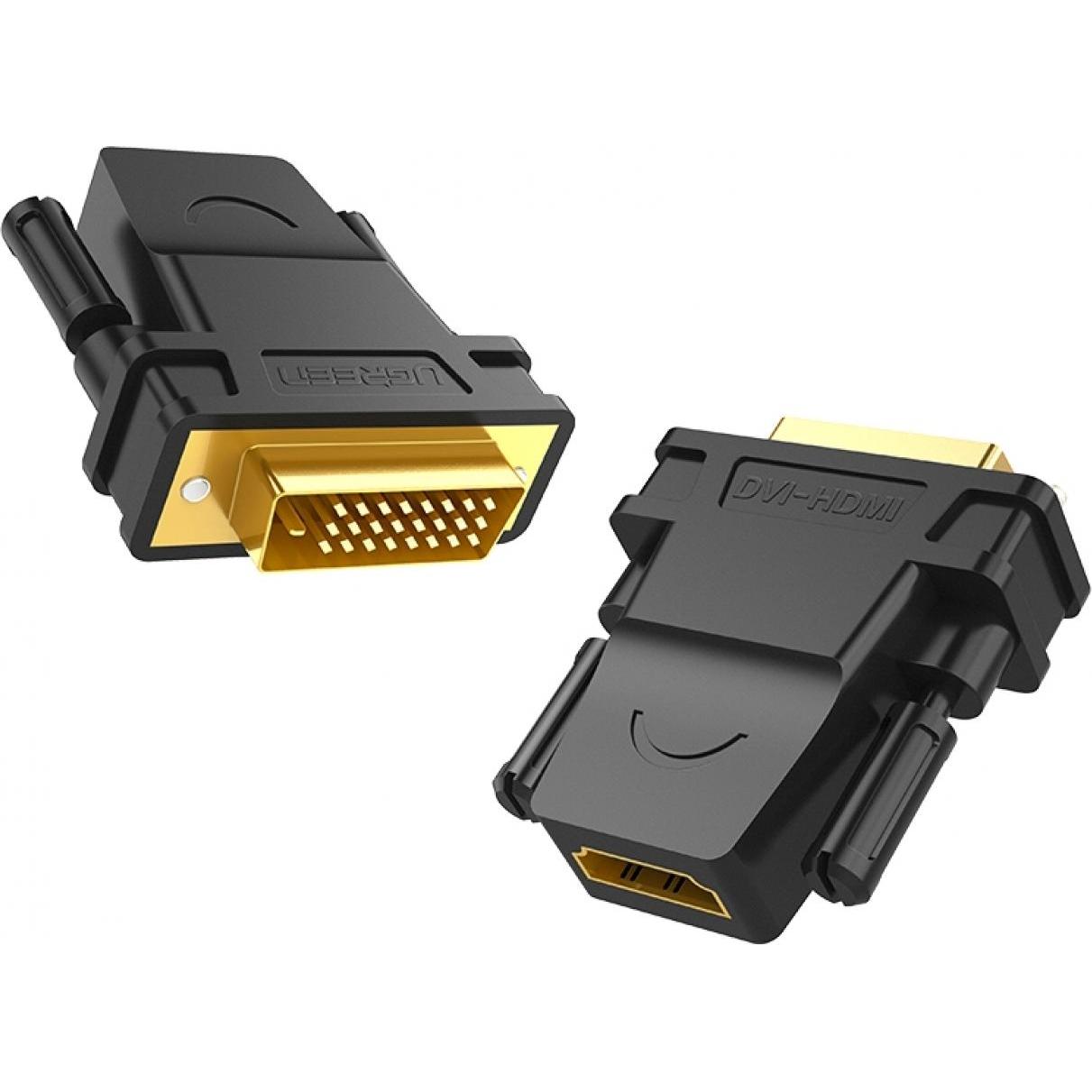 Ugreen HDMI / DVI Adapter HDMI-Buchse DVI-Stecker 24+1 pol (HDMI, 1.60 cm), Data + Video Adapter, Schwarz