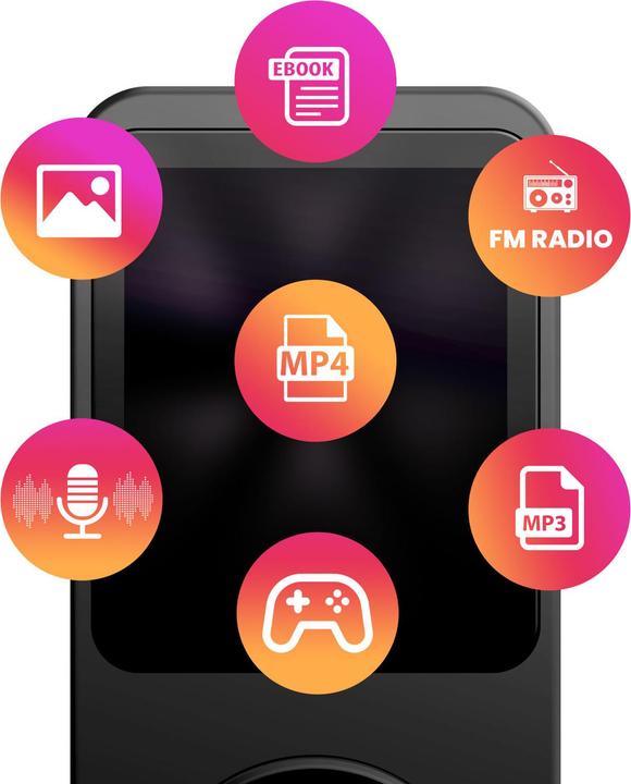 Produktbild Avizar MP3-Player BT Musik/Video MicroSD kompatibel (128 GB)