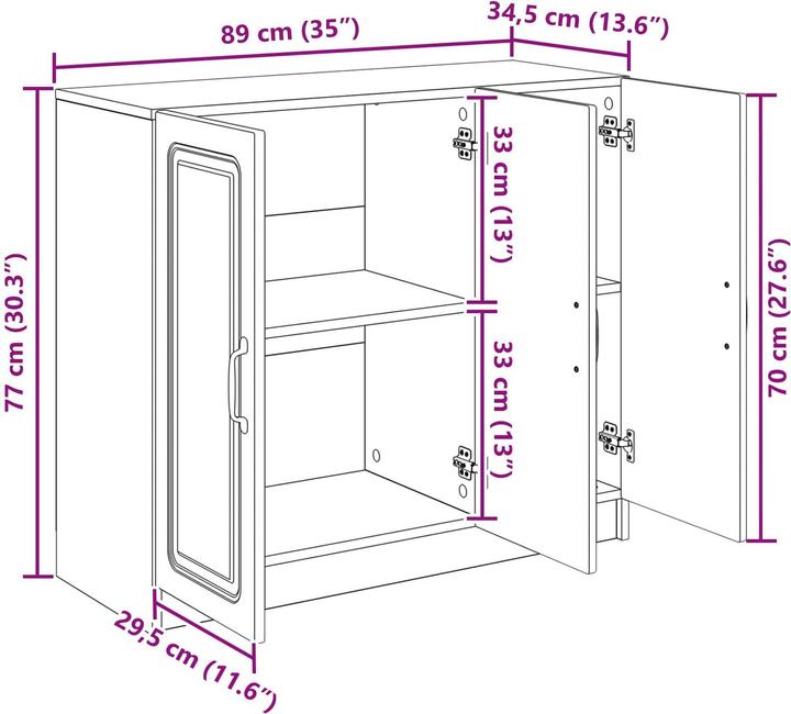 Produktbild vidaXL Modernes Sideboard (34.50 x 89 x 77 cm)