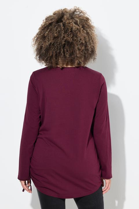 Immagine prodotto Ulla Popken Maglia classica con scritta di paillettes, scollo a girocollo e maniche lunghe (50, 52)