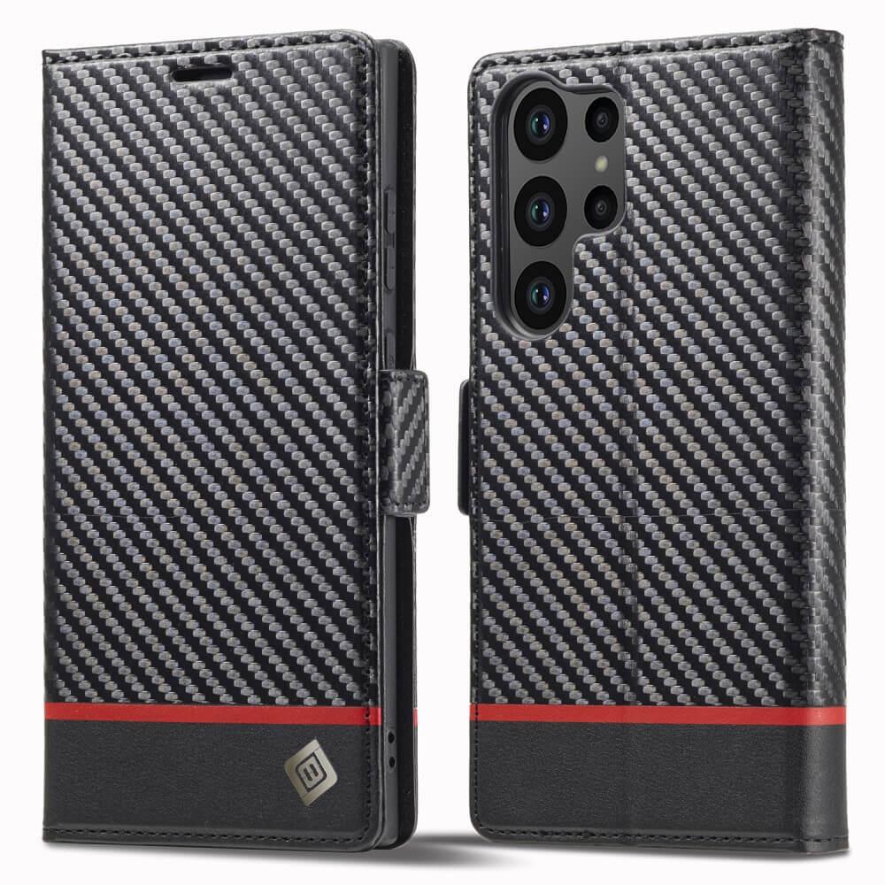 LC.Imeeke Hülle Carbon Fiber (Samsung Galaxy S24 Ultra), Smartphone Hülle