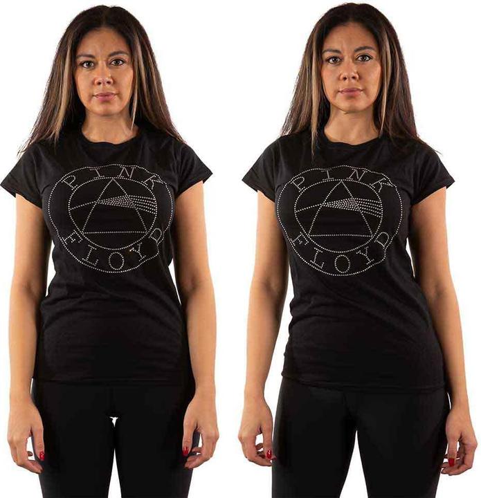 Pink Floyd Circle Logo (Black, Diamante) (Girlie)