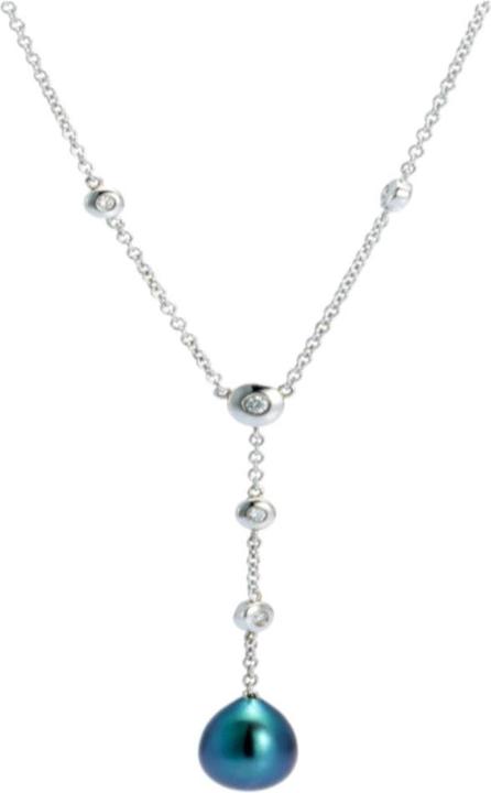 Image du produit Andreani Collier aus echtem Silber 9225 mit echter hellgrauer Süsswasserperle (Argent 925, 45 cm)
