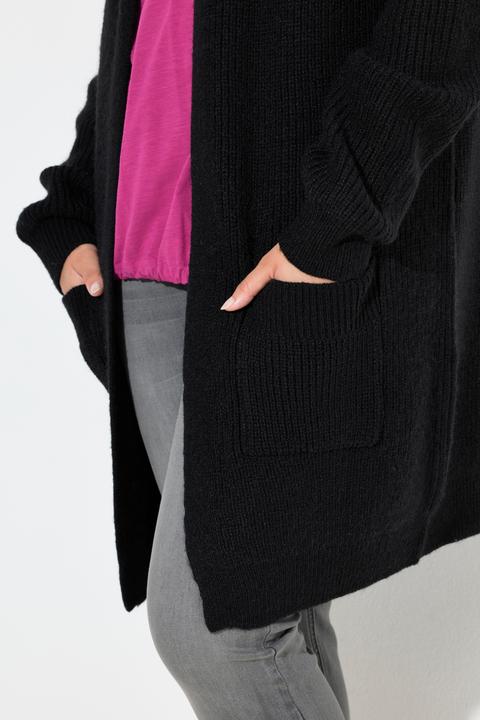 Immagine prodotto Ulla Popken Cardigan lungo con abbottonatura, scollo a V e maniche lunghe (42, 44)