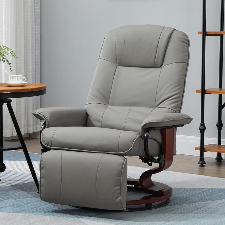 Produktbild Homcom Relaxsessel Kunstleder, Schaumstoff Grau