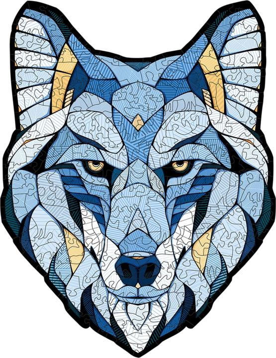 Actual product image Eco Wood Art Wooden puzzle S - Wolf (in a wooden box with 140 pieces) (140 pieces)