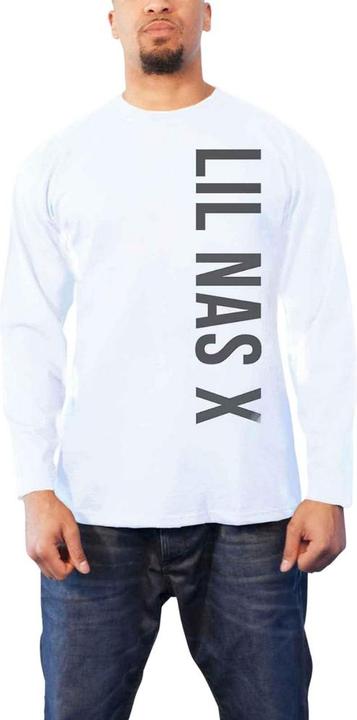 Immagine prodotto Lil Nas X Maglietta a maniche lunghe unisex adulto con testo verticale (L)