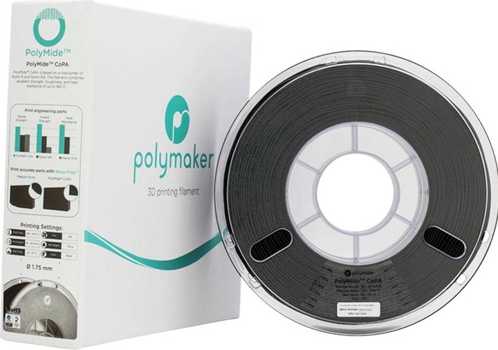 Produktbild Polymaker PolyMide CoPa V2 - Black - 2.85mm (Nylon, 2.85 mm, 750 g, Schwarz)