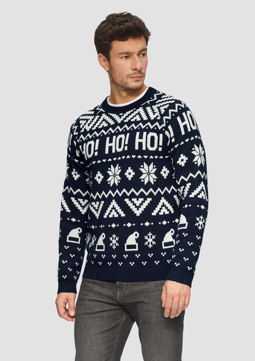 Actual product image s.Oliver Strickpullover Weihnachtspullover aus Baumwolle (L)