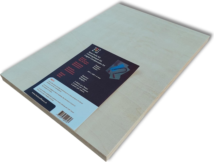 Actual product image Holz Zollhaus Plywood boards for crafting 5 pieces, A3