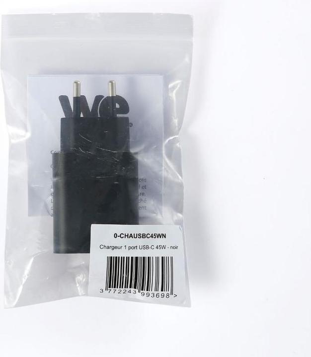 Produktbild WE Chargeur secteur 1 Port USB-C : 5V/3A, 9V/3A, 12V/3A, 15V/3A, 20V/2.25A, 45W, Po (45 W)