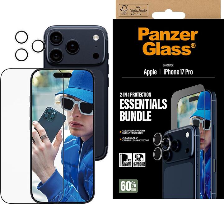 Produktbild PanzerGlass 2-in-1 Essentials Set (1 Stk., Apple iPhone 17 Pro)